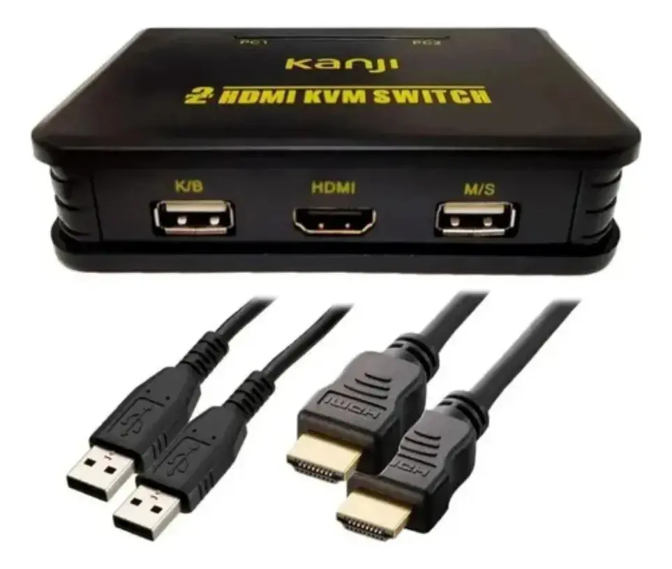Kvm Kanji 2 Puertos Hdmi Auto